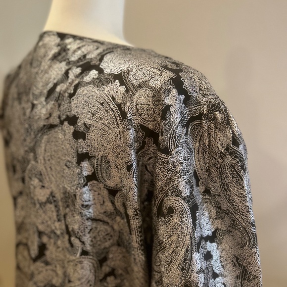 Michael Kors Womens Foil Paisley Wrap Blouse - Picture 7 of 16